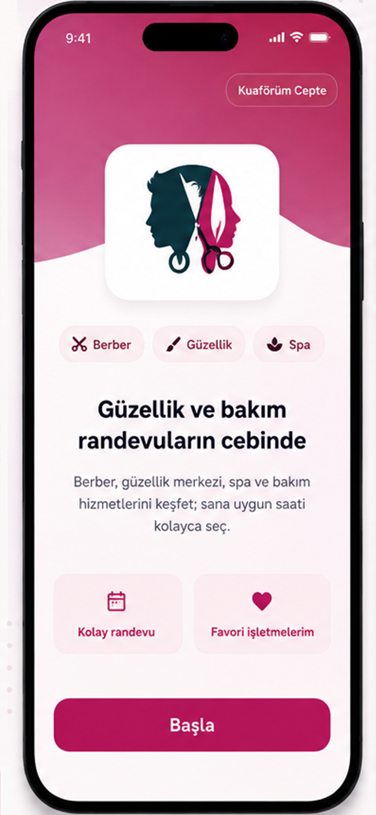 KuaförümCepte Ana Ekran